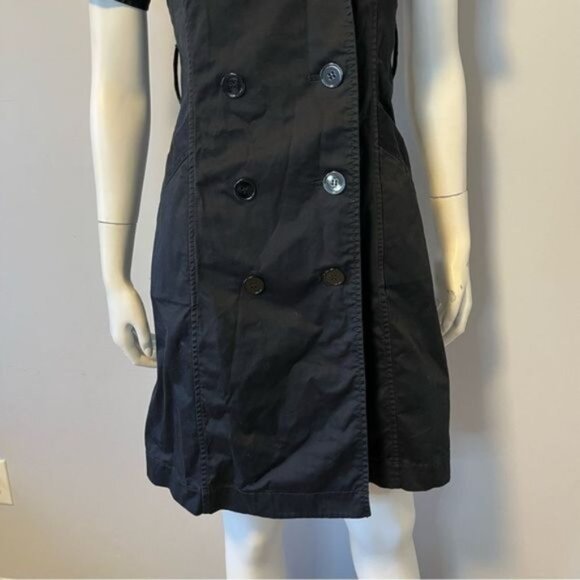 Club Monaco black double breasted Short sleeves  trench coat for spring size 4 - Picture 8 of 10